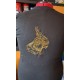 T-Shirt mit Stickmotiv "Nymphensittichkopf in Gelb/Gold-Tönen, skizziert" - Gr. XXL